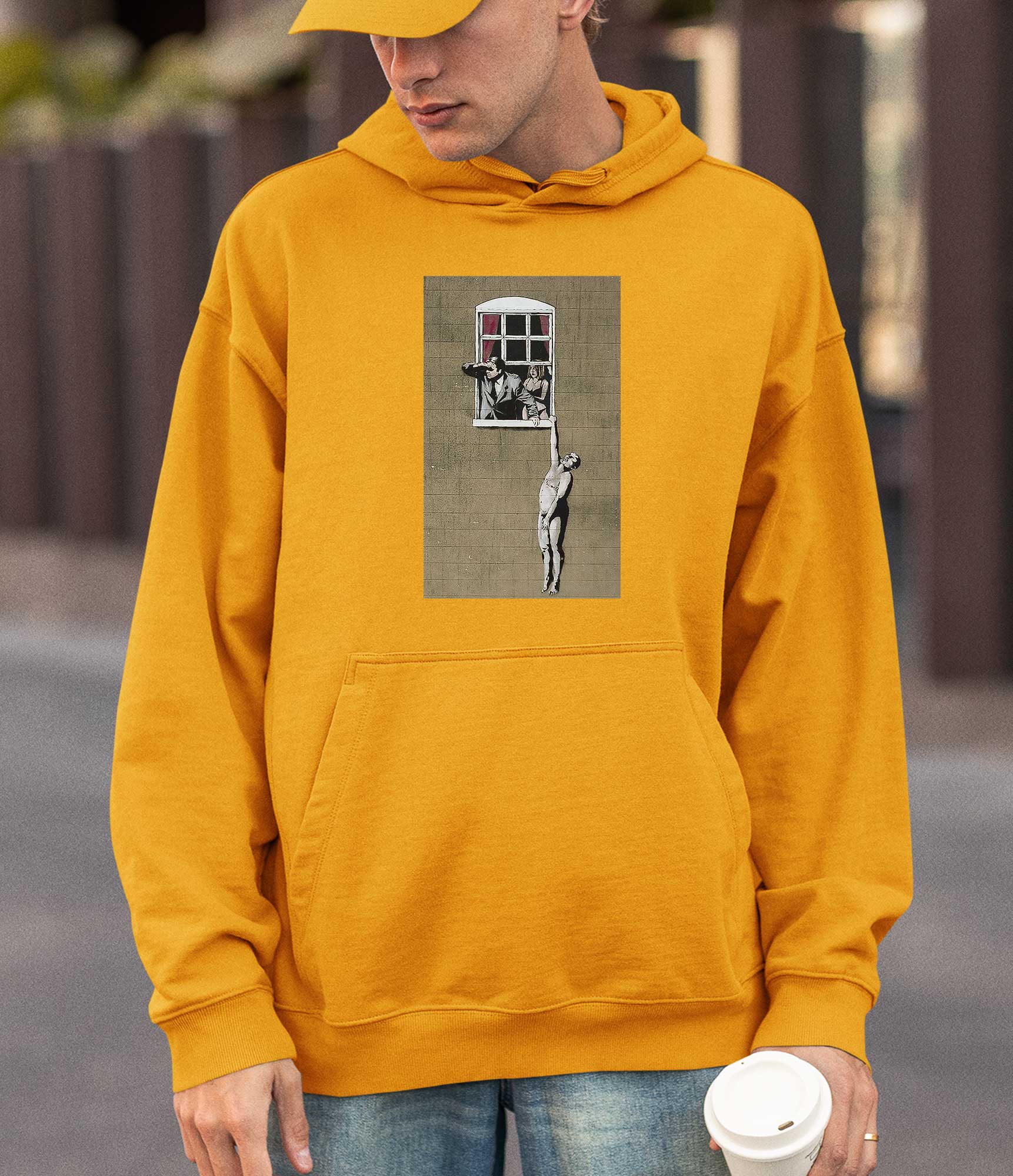 Banksy Hoodie - Naked Man Hanging