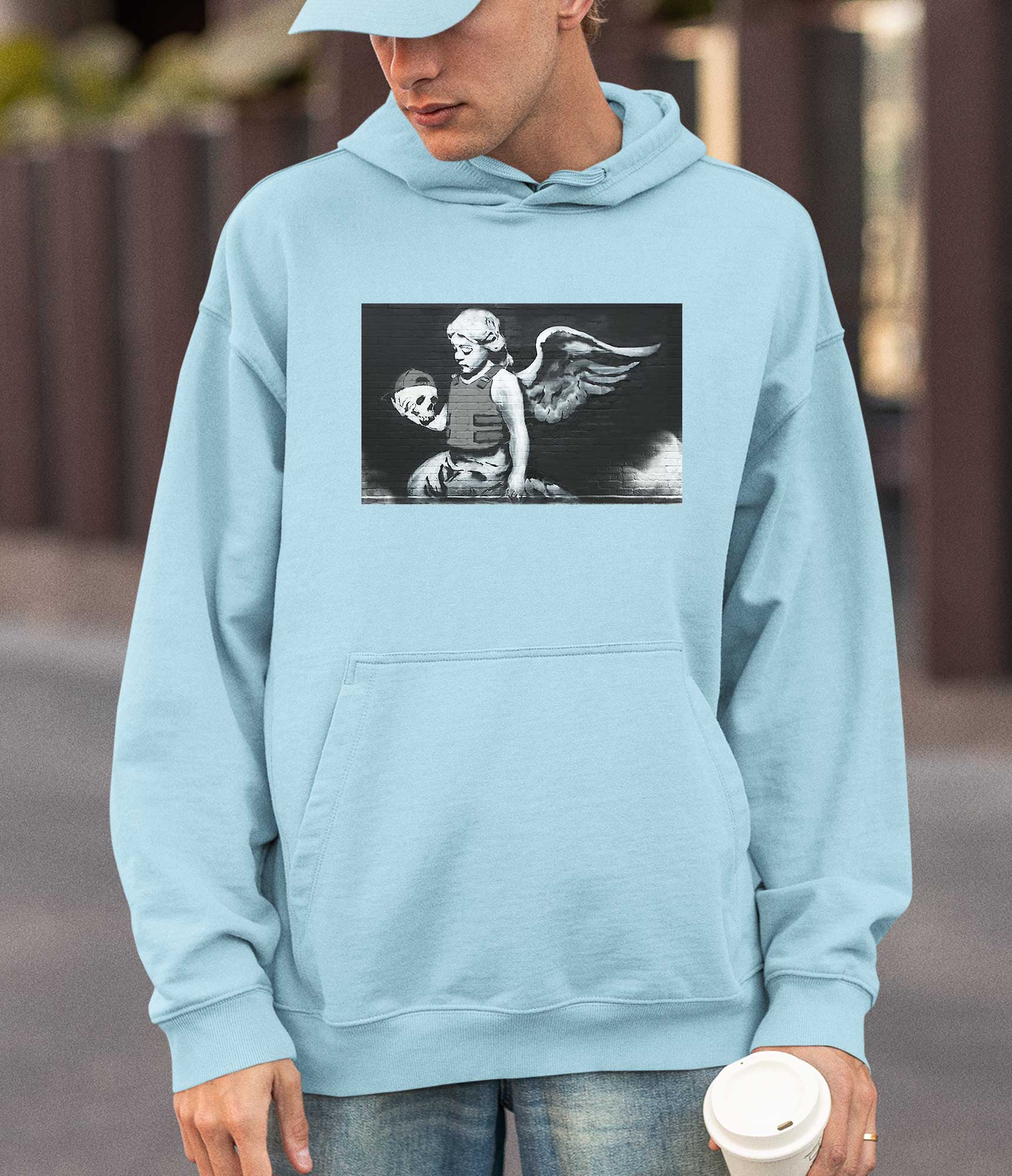 Image of Banksy Hoodie - Angel with Skull Banksy-Apparel