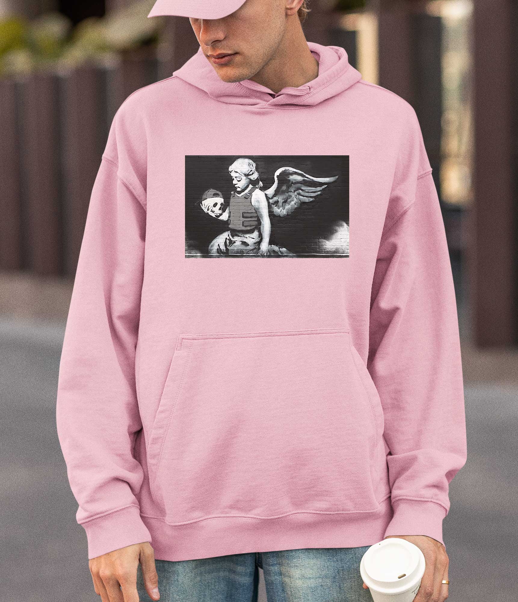 Image of Banksy Hoodie - Angel with Skull Banksy-Apparel