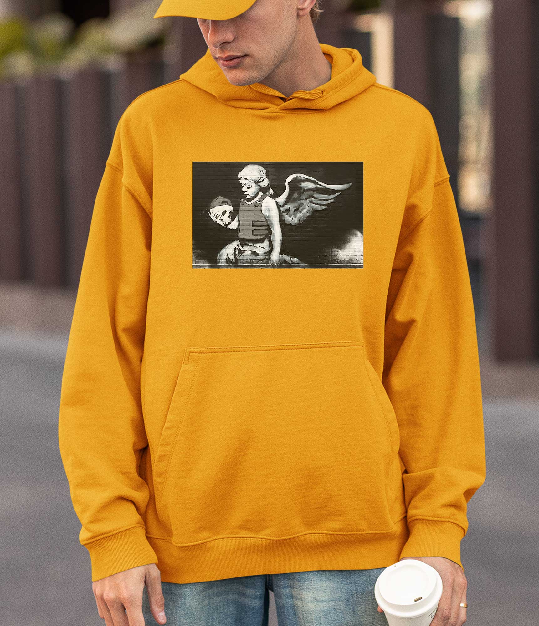 Image of Banksy Hoodie - Angel with Skull Banksy-Apparel