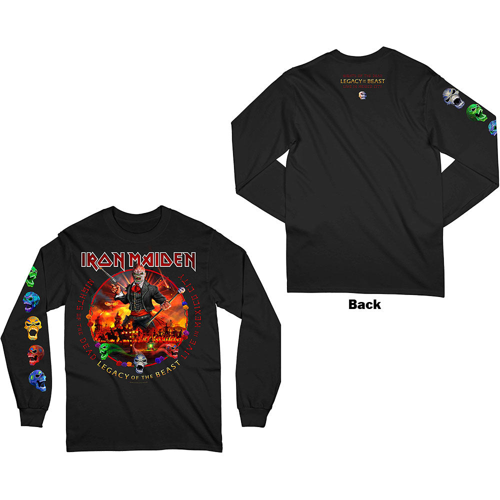 Image of Iron Maiden Long Sleeved T Shirt - Nights Of The Dead Rock Off