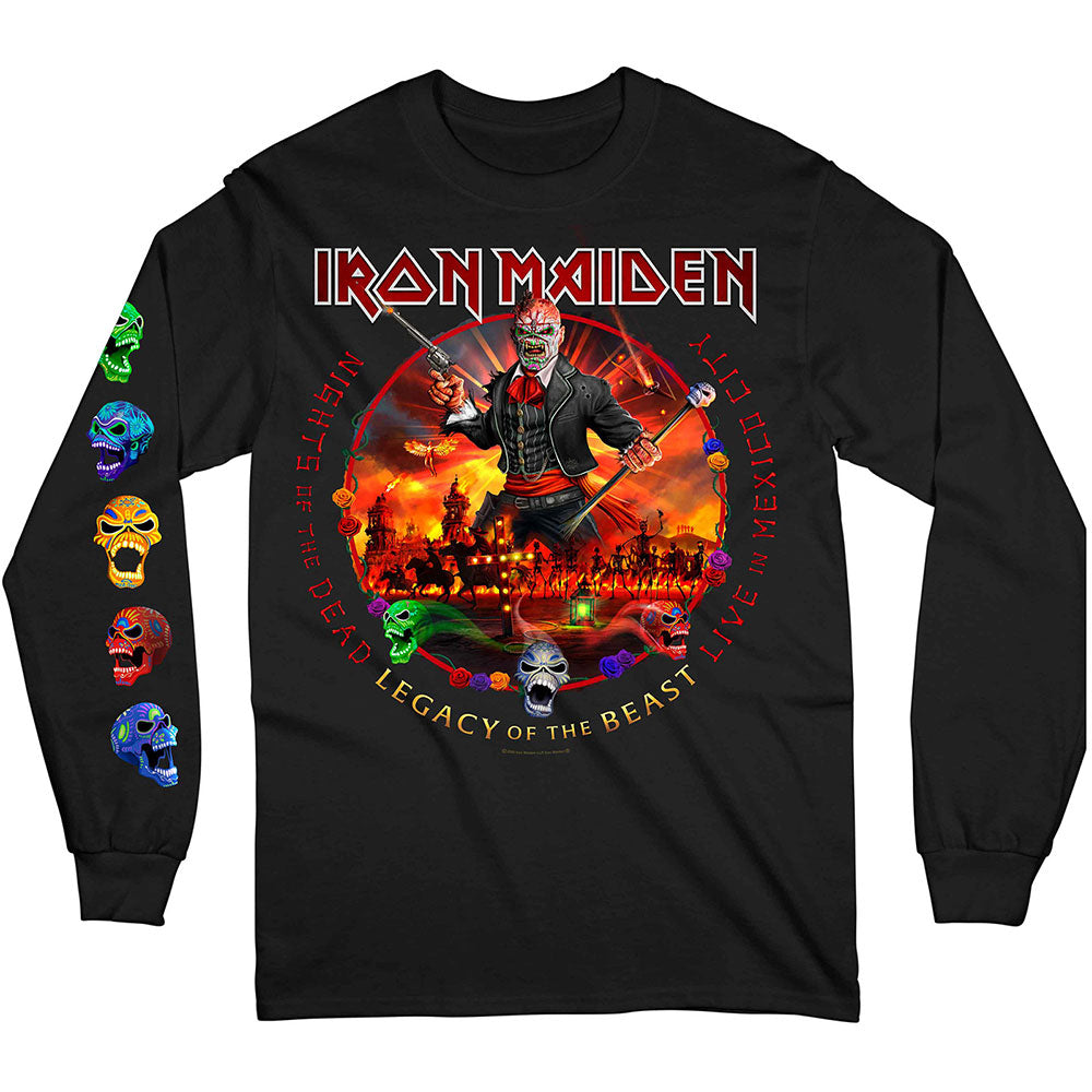 Image of Iron Maiden Long Sleeved T Shirt - Nights Of The Dead Rock Off