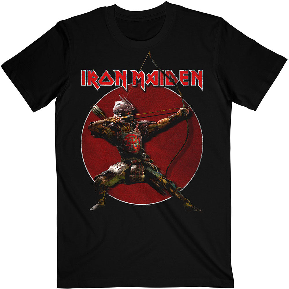 Image of Iron Maiden T-shirt - Senjutsu Eddie Archer Red Circle Rock Off