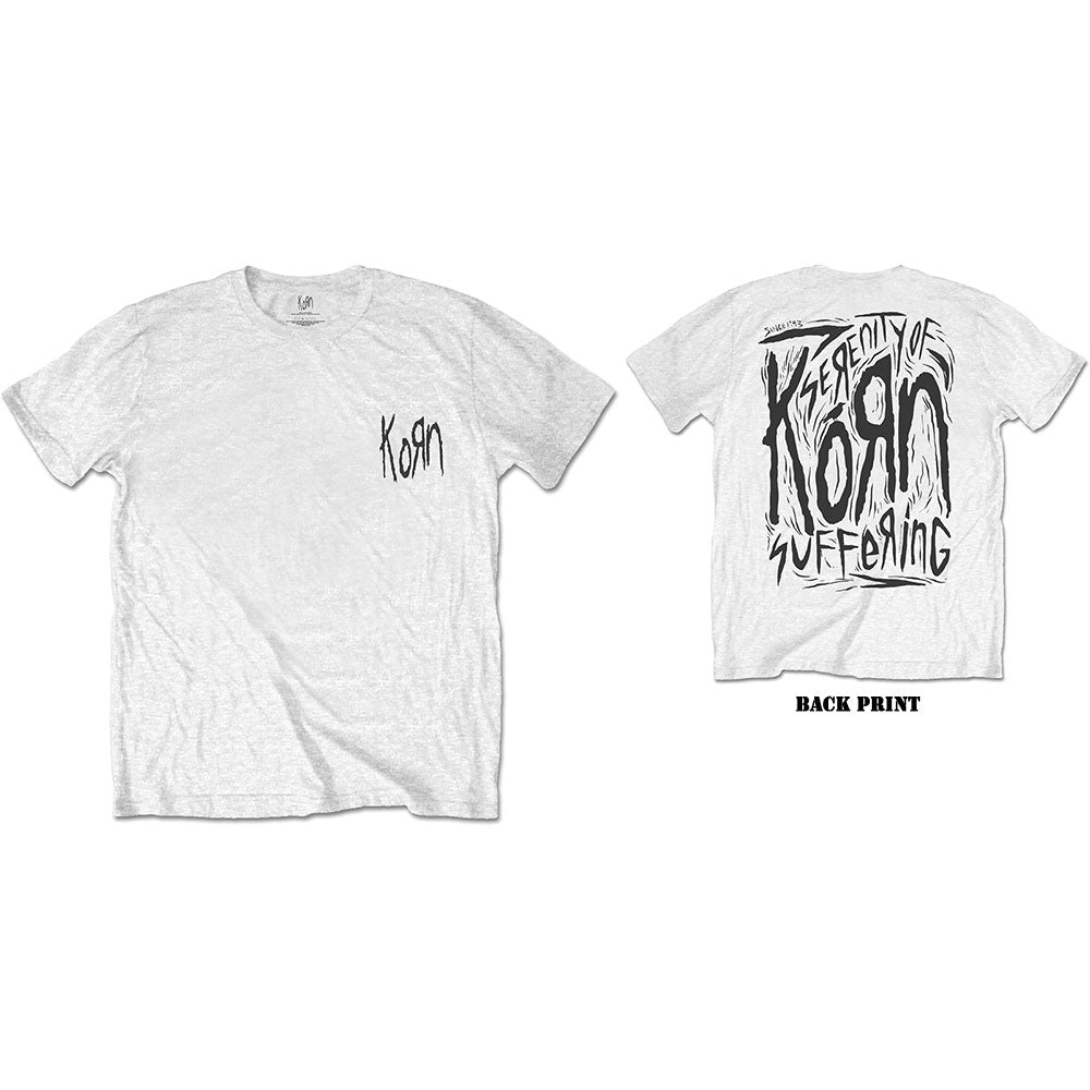 Image of KORN Unisex T-shirt- Scratched Type (back printed) Rock Off