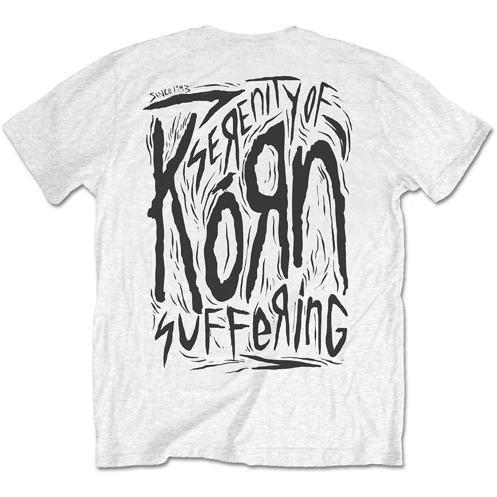 Image of KORN Unisex T-shirt- Scratched Type (back printed) Rock Off