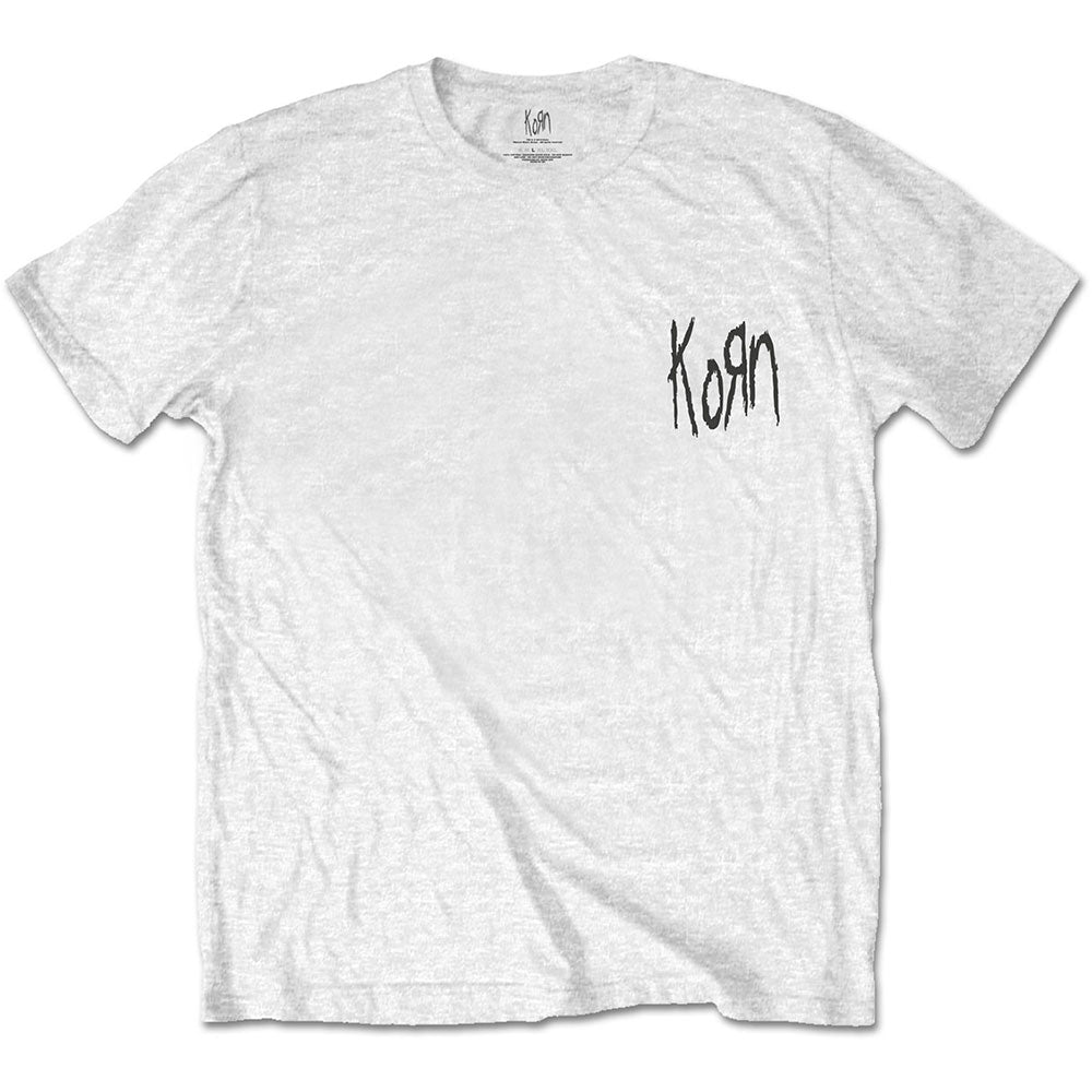 Image of KORN Unisex T-shirt- Scratched Type (back printed) Rock Off