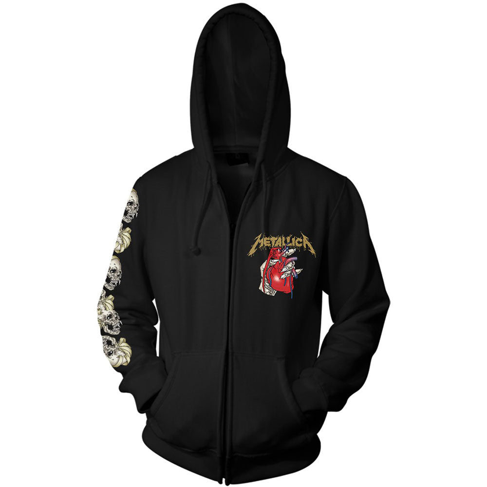 Image of Metallica Unisex Zipped Hoodie - Heart Explosive Rock Off