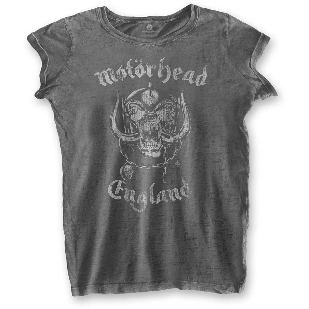 Image of Women's Motorhead T-shirt - England, Burn Out Rock Off