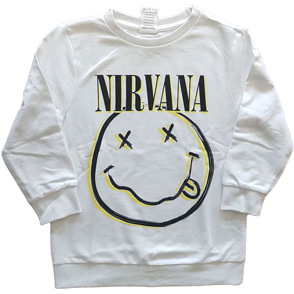 Image of Kids Nirvana Sweatshirt - Smiley Face Rock Off