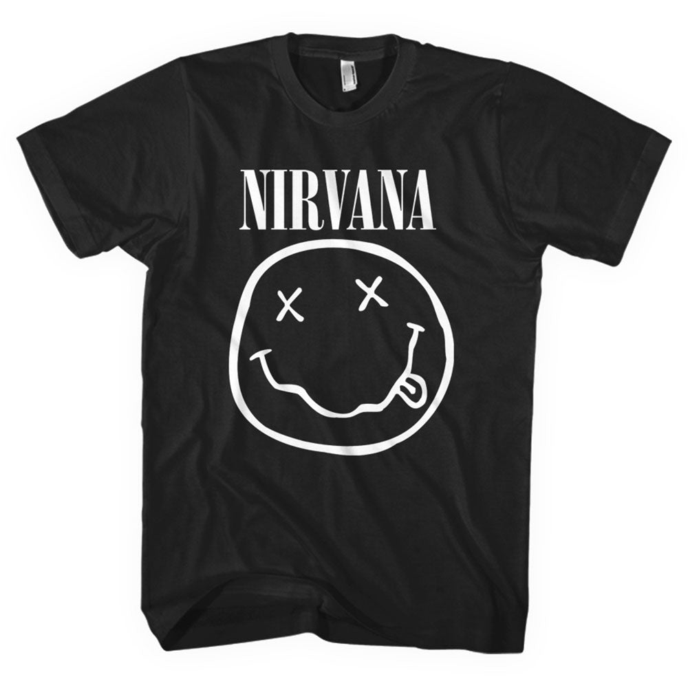 Nirvana Unisex T-Shirt - Smiley, Black