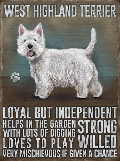 West Highland Terrier Metal Sign