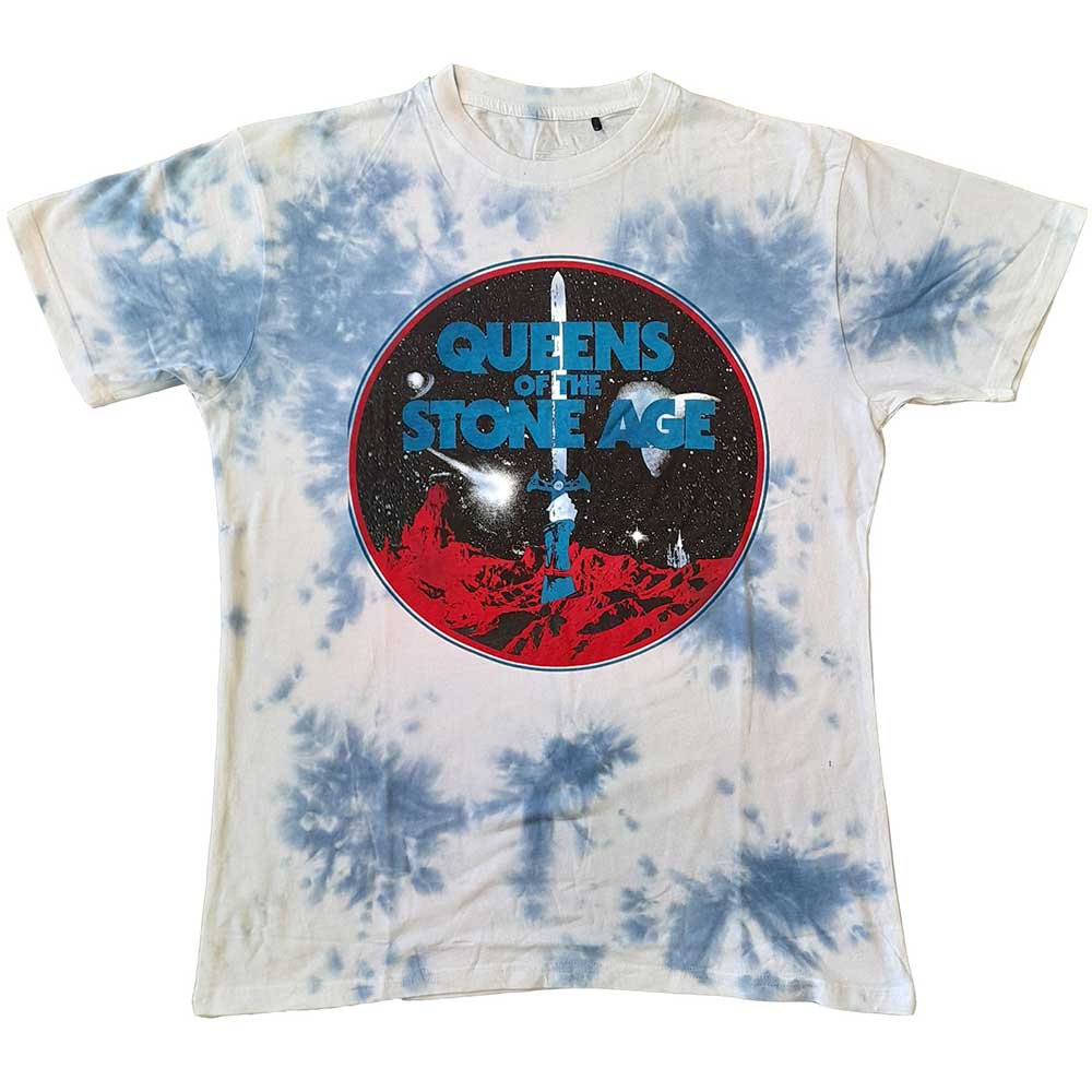 Queens of the Stone Age T-Shirt - Branca Sword - Dip Dye