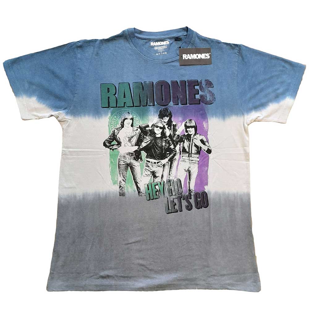 Image of Ramones T-shirt - Hey Ho Retro (Dip-Dye) Rock Off