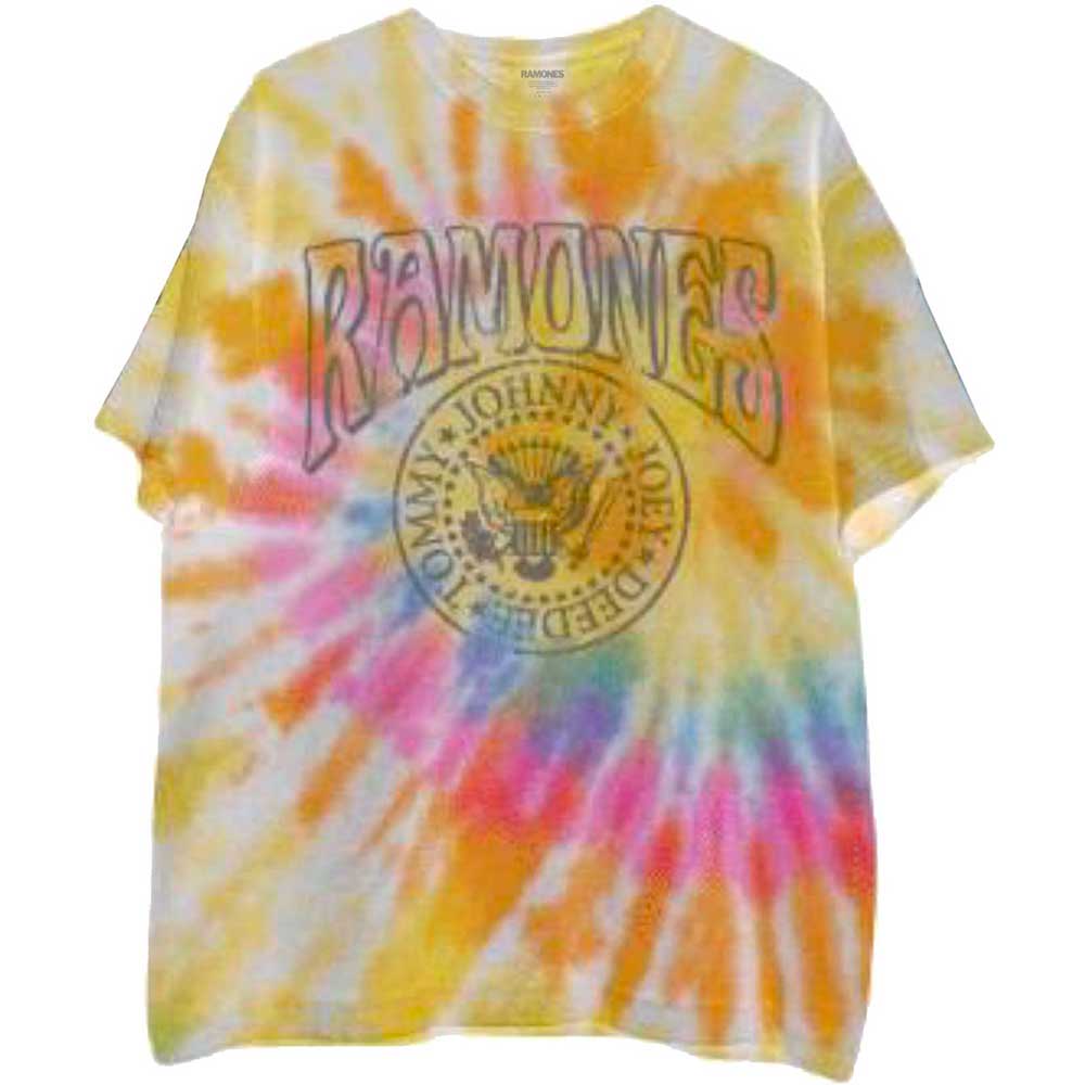 Image of Ramones T-shirt - Crest Psych (Dip-Dye) Rock Off