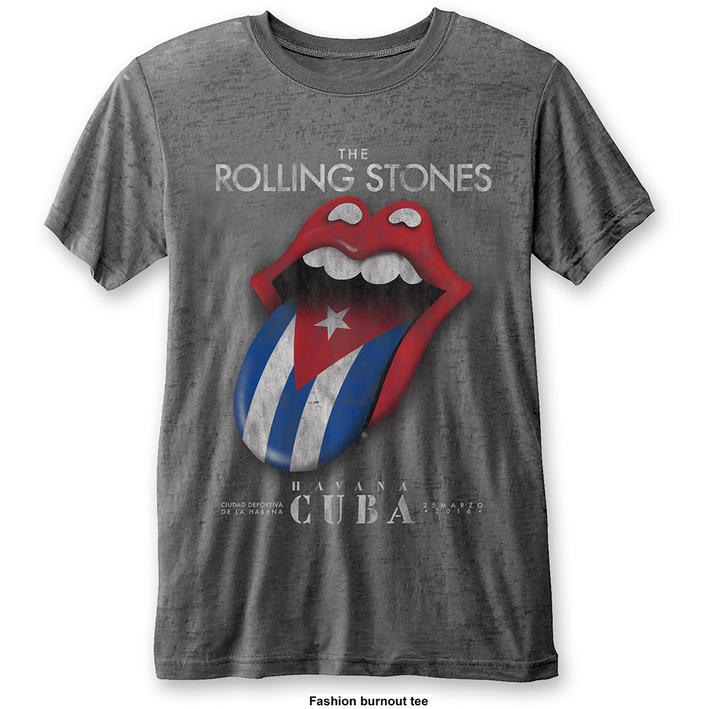 Image of Rolling Stones T-shirt - Havana Cuba, Burn Out Tee Rock Off