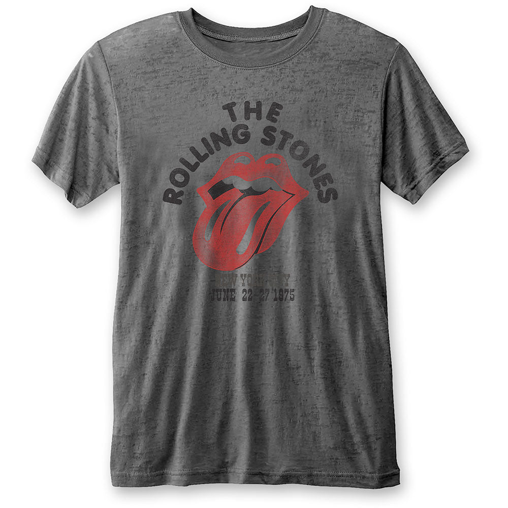Image of Rolling Stones T-shirt - New York City 1975 , Burn Out Tee Rock Off