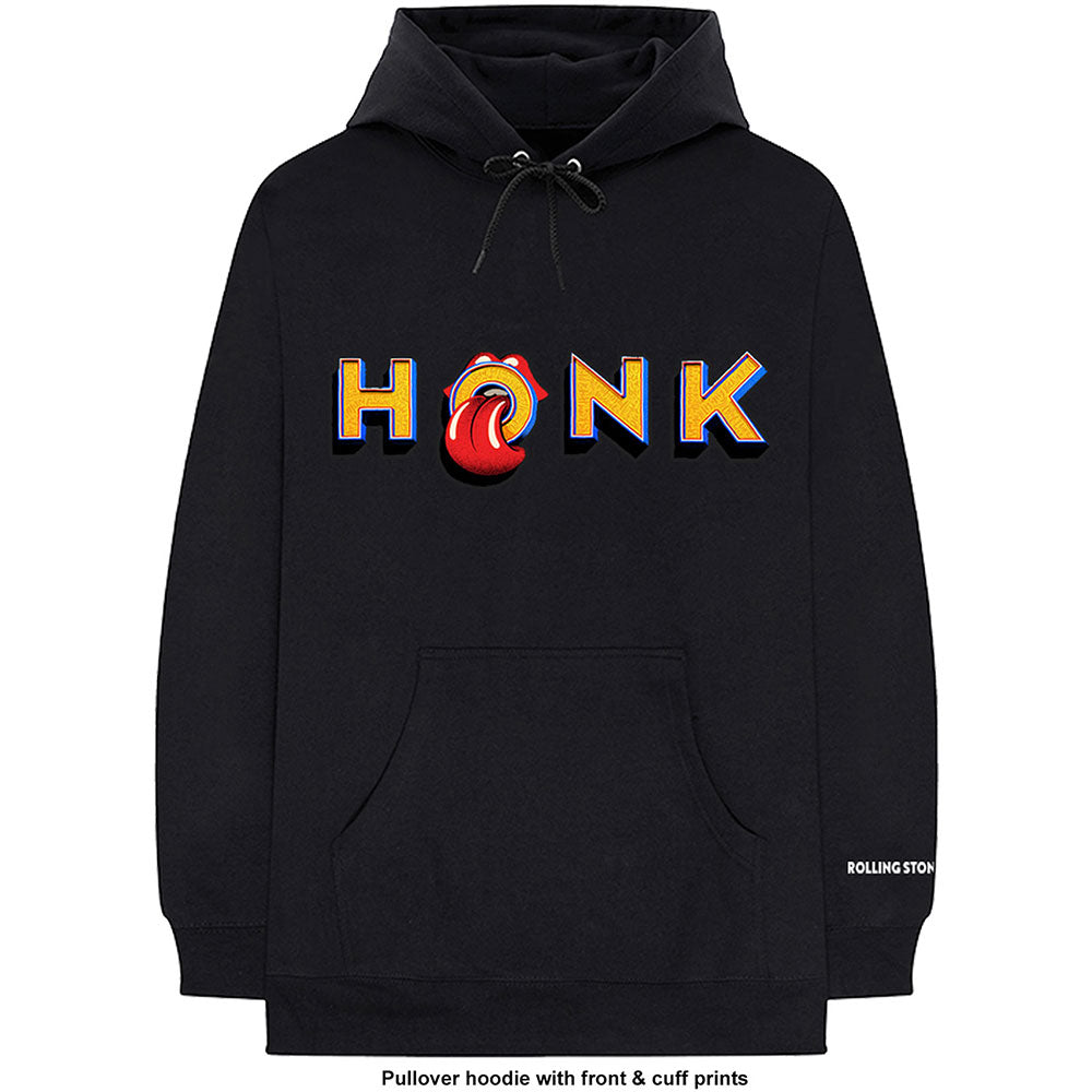 Image of The Rolling Stones Unisex Pullover Hoodie - Honk Letters Rock Off