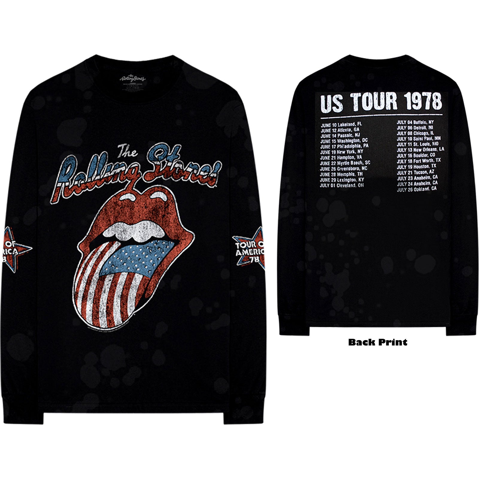 The Rolling Stones Unisex Long Sleeves - US Tour 78