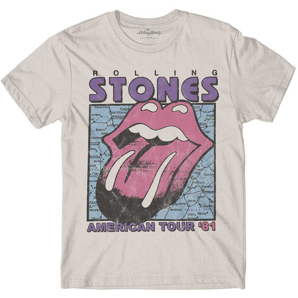 Image of Rolling Stones T-shirt - American Tour Map Rock Off