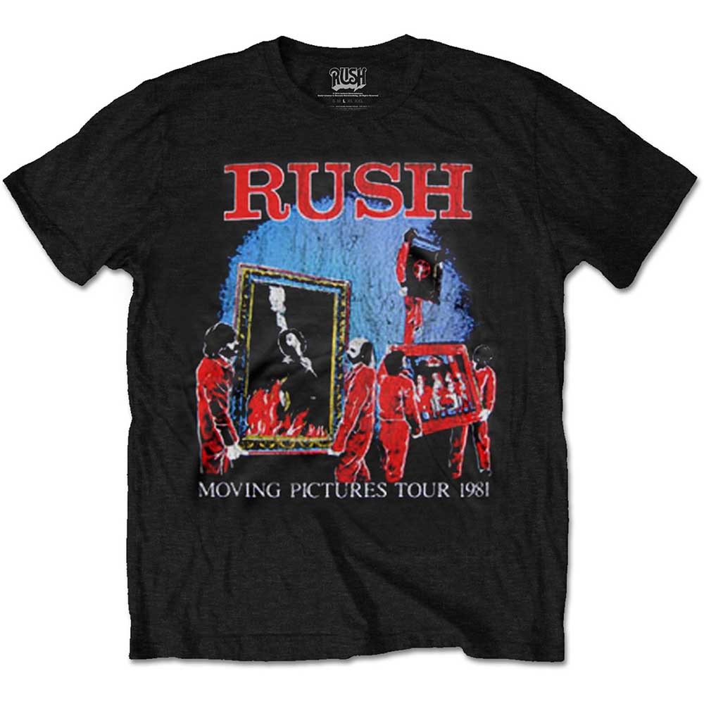 Image of RUSH Unisex T-shirt- Moving Pictures Tour Rock Off