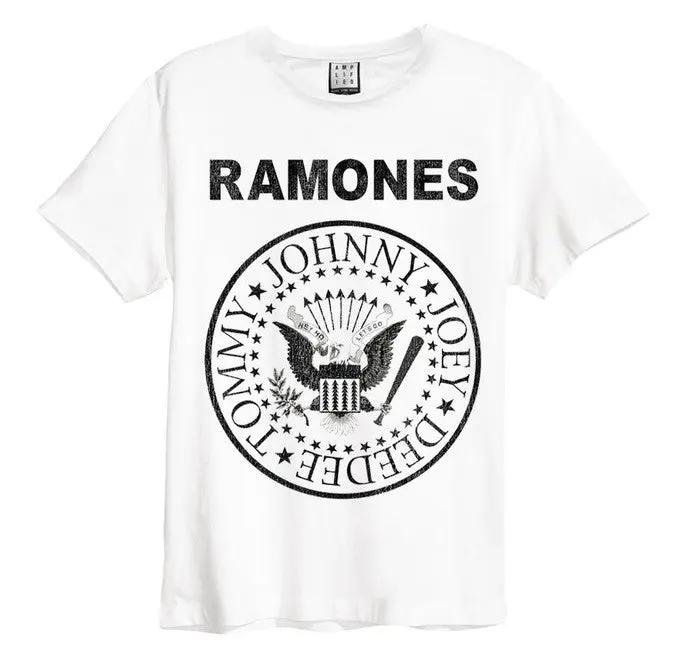 Image of Ramones Logo Amplified Men's White T-shirt