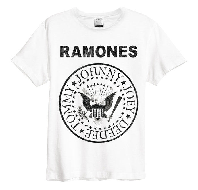 Ramones Logo Amplified Men's White T-shirt