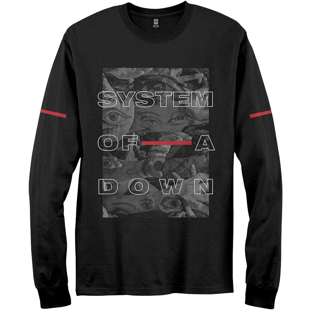 Image of System of a Down Unisex Long Sleeved T-shirt - Eye Collage Rock Off