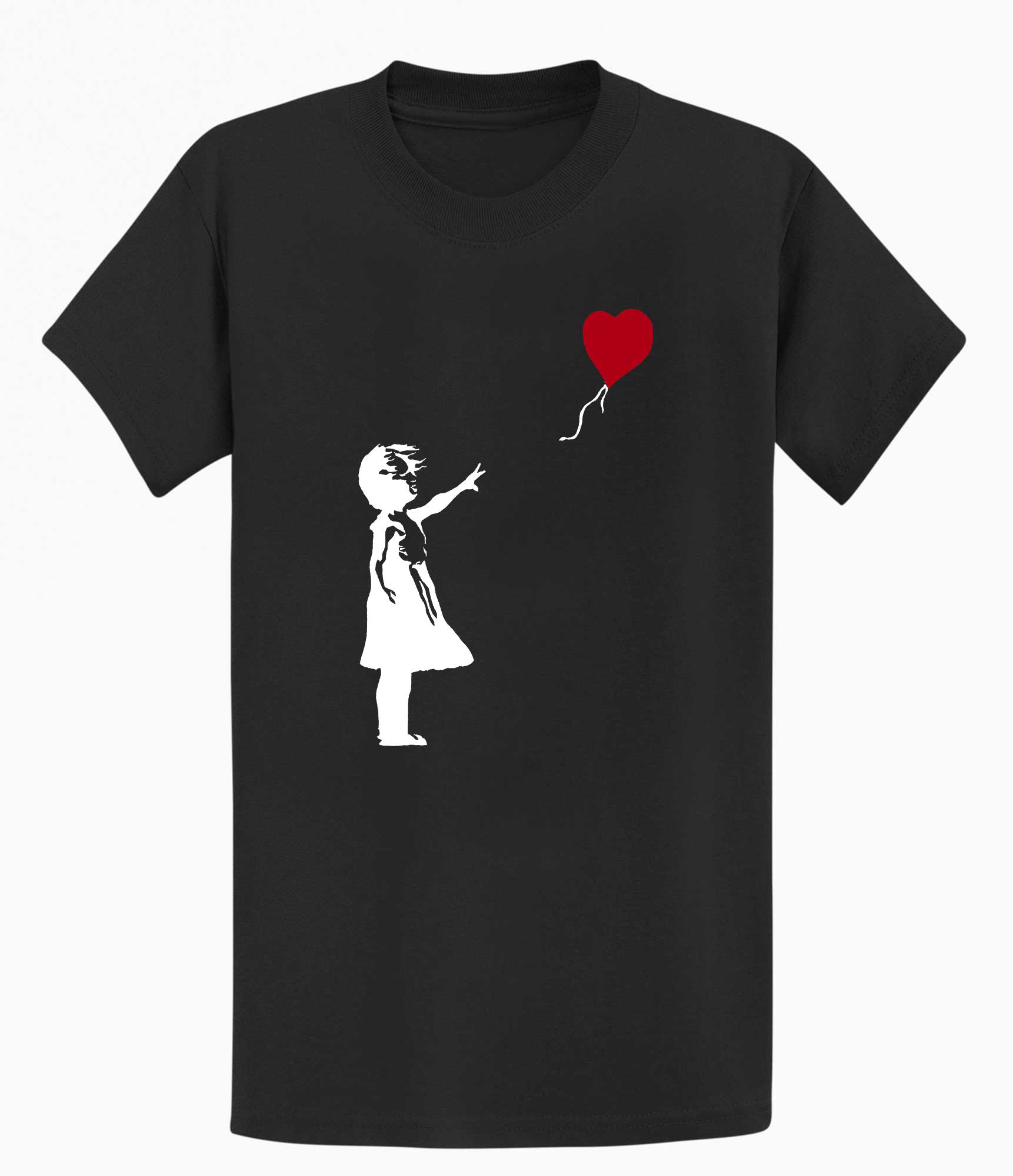 Image of Banksy Girl Heart Balloon Men's T-shirt Banksy-Apparel
