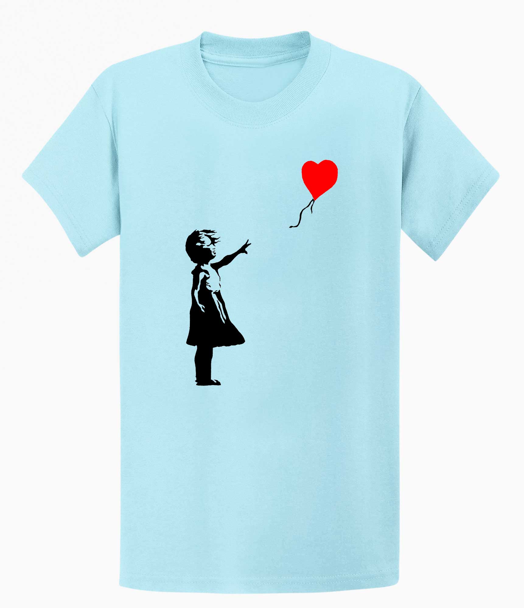 Image of Banksy Girl Heart Balloon Men's T-shirt Banksy-Apparel