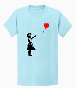 Image of Banksy Girl Heart Balloon Men's T-shirt