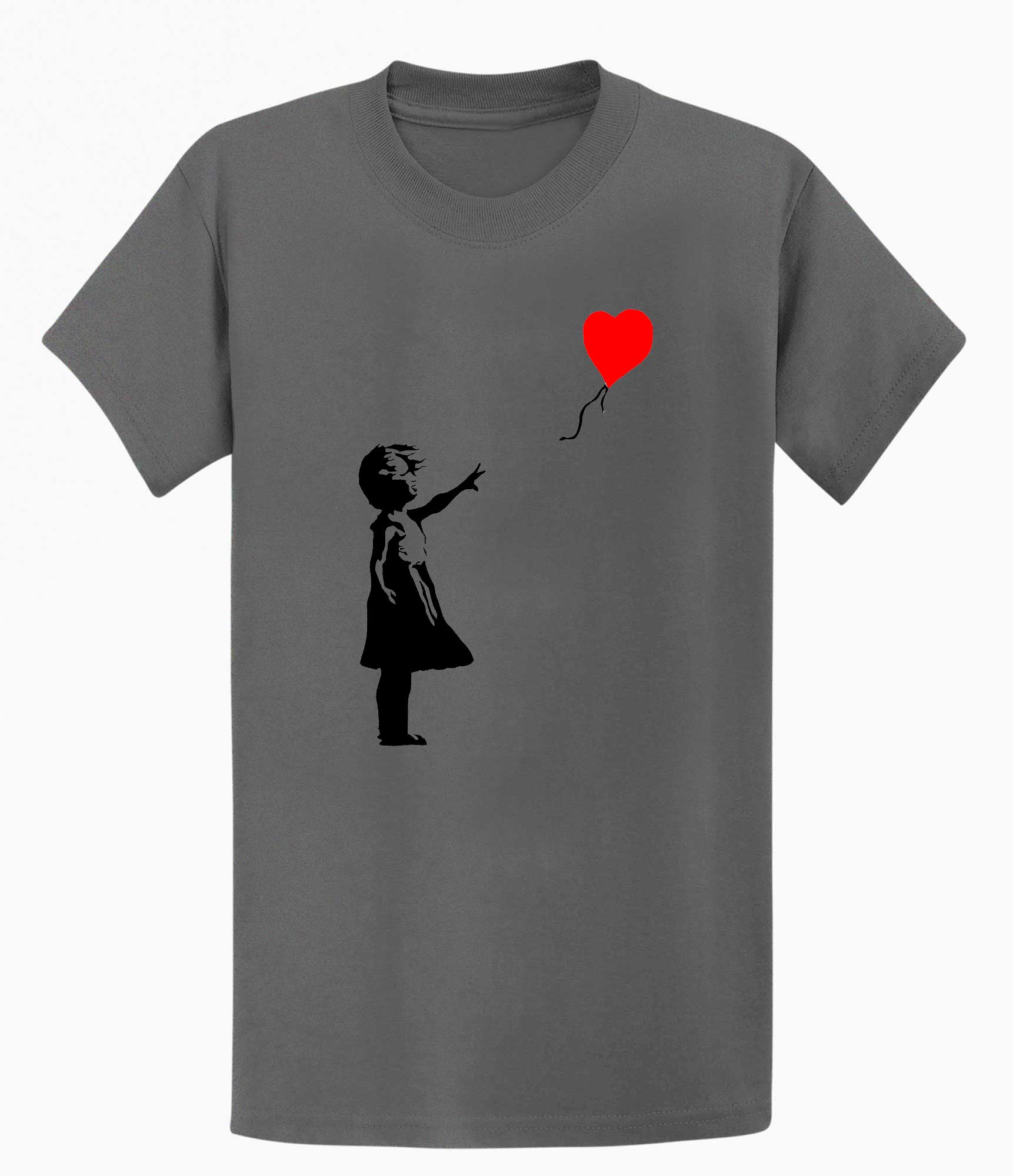 Image of Banksy Girl Heart Balloon Men's T-shirt Banksy-Apparel
