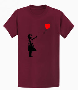 Image of Banksy Girl Heart Balloon Men's T-shirt