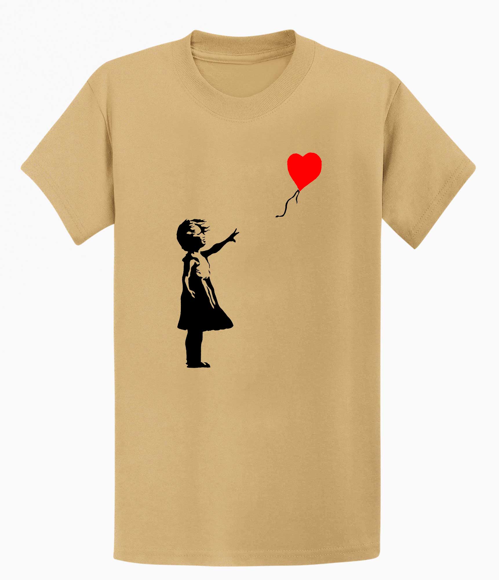 Image of Banksy Girl Heart Balloon Men's T-shirt Banksy-Apparel