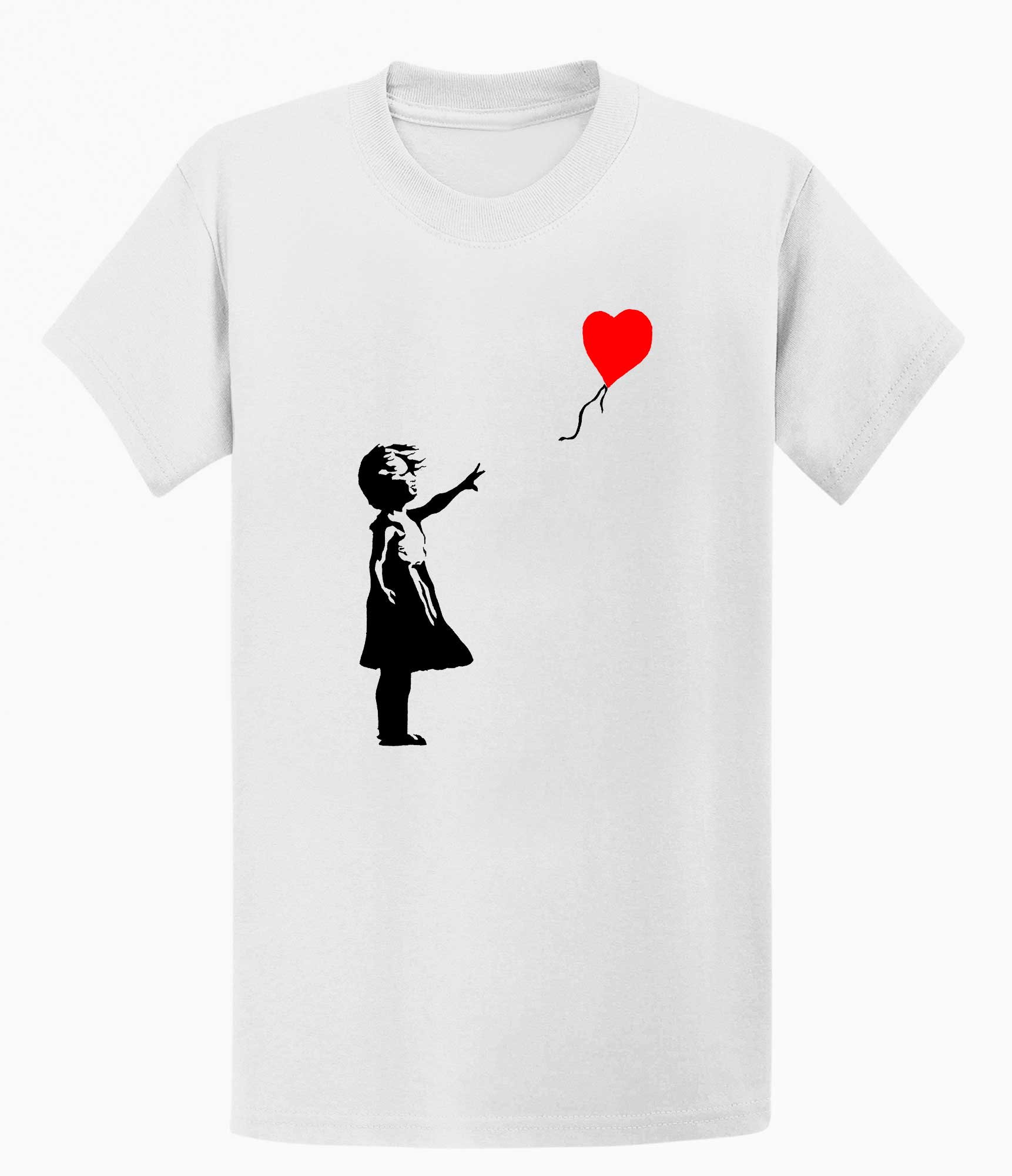 Image of Banksy Girl Heart Balloon Men's T-shirt Banksy-Apparel