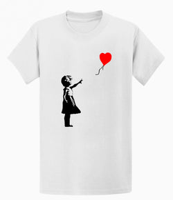 Image of Banksy Girl Heart Balloon Men's T-shirt
