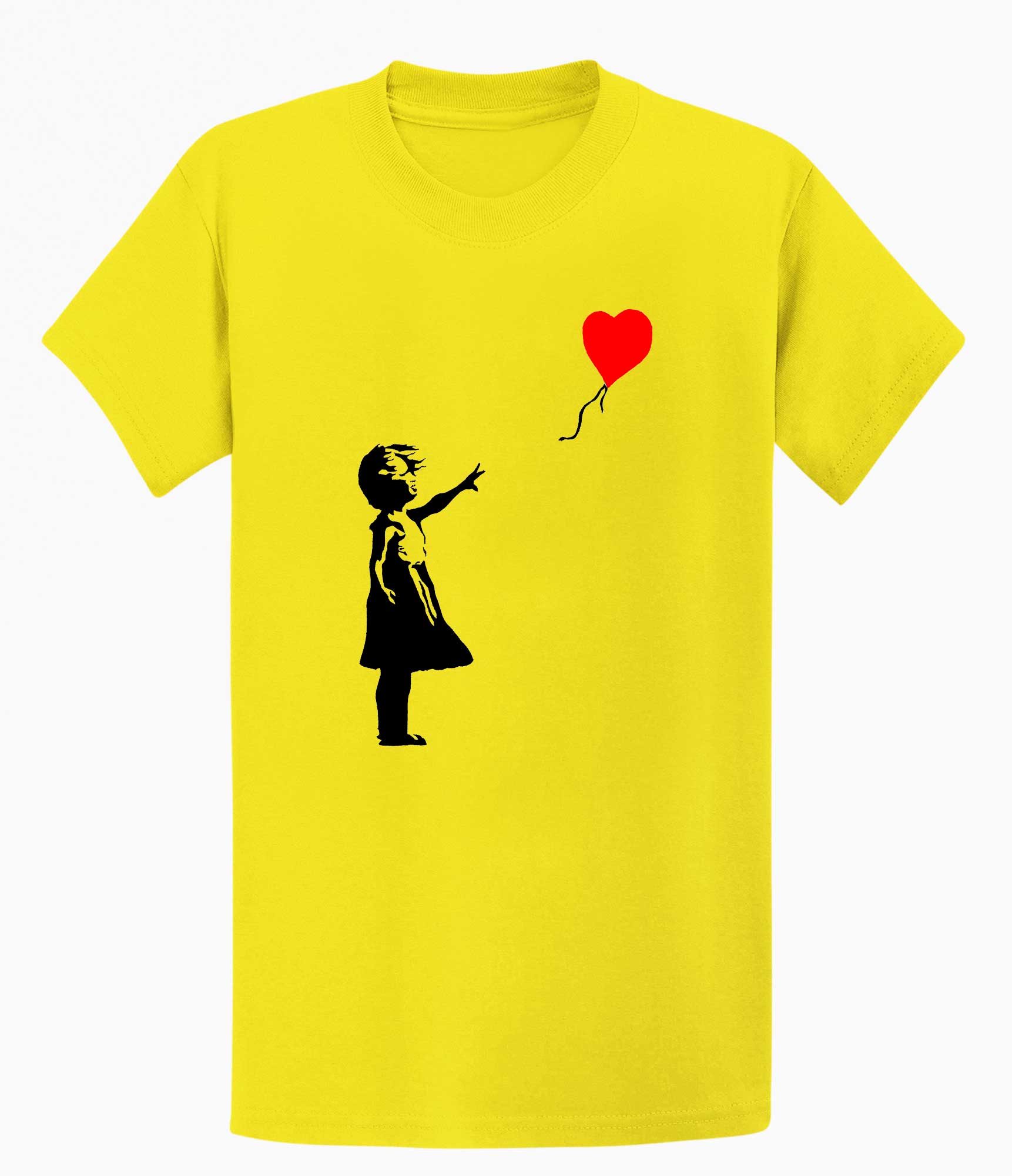 Image of Banksy Girl Heart Balloon Men's T-shirt Banksy-Apparel