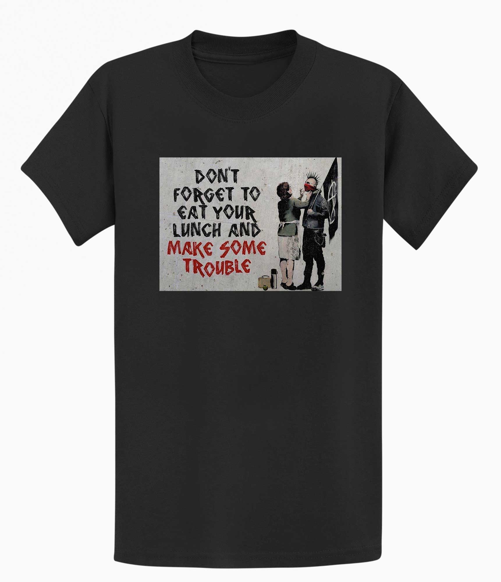 Image of Banksy T-shirt - Make Trouble Banksy-Apparel