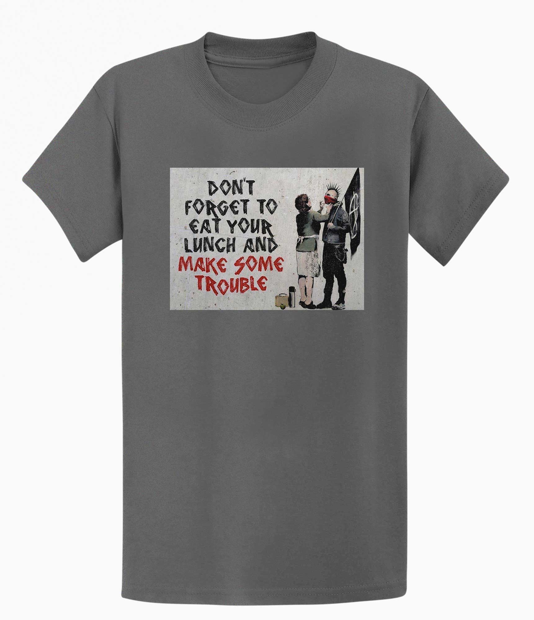Image of Banksy T-shirt - Make Trouble Banksy-Apparel