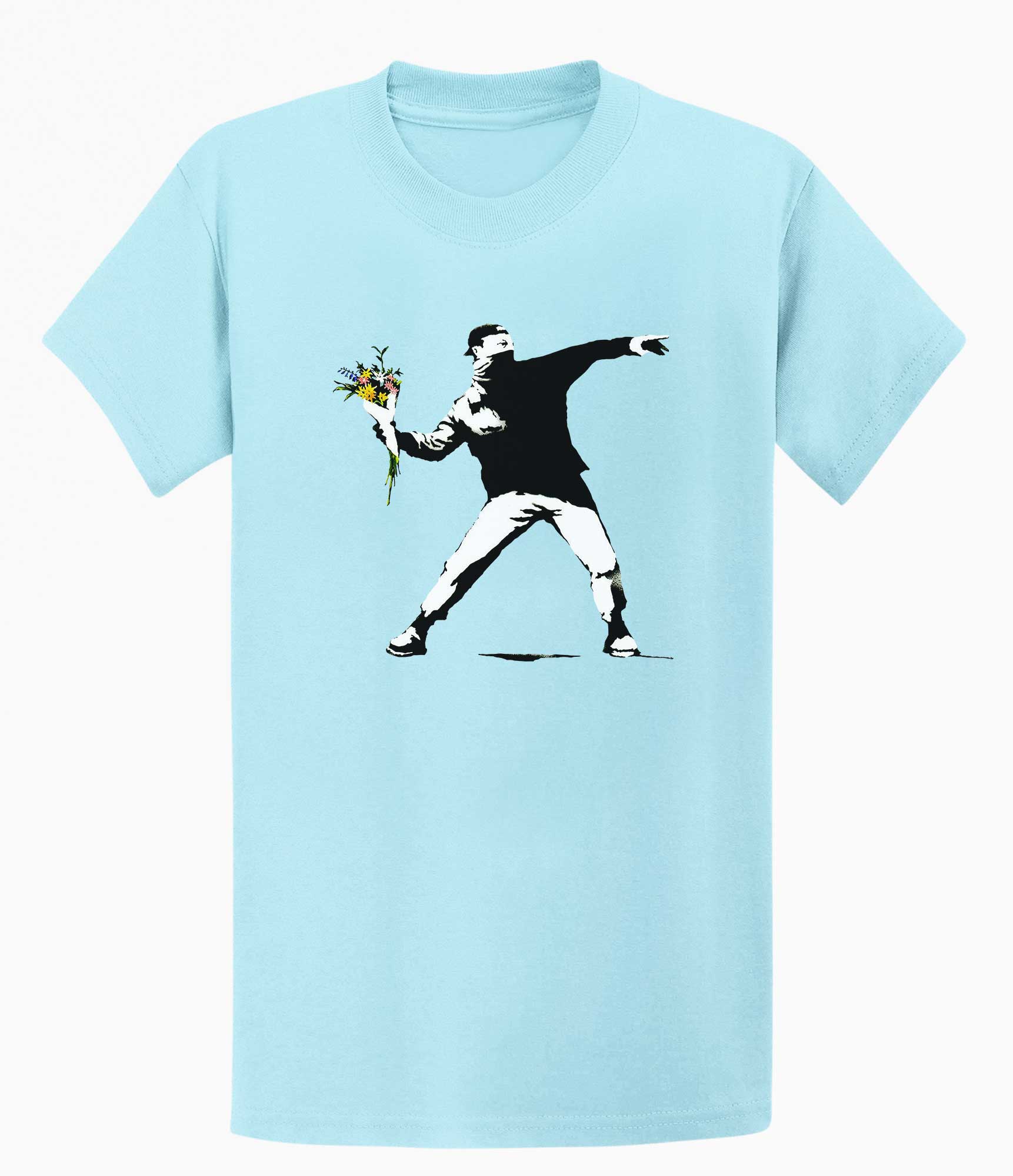 Image of Banksy Rage Flower Thrower T-shirt Banksy-Apparel