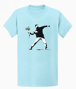 Image of Banksy Rage Flower Thrower T-shirt
