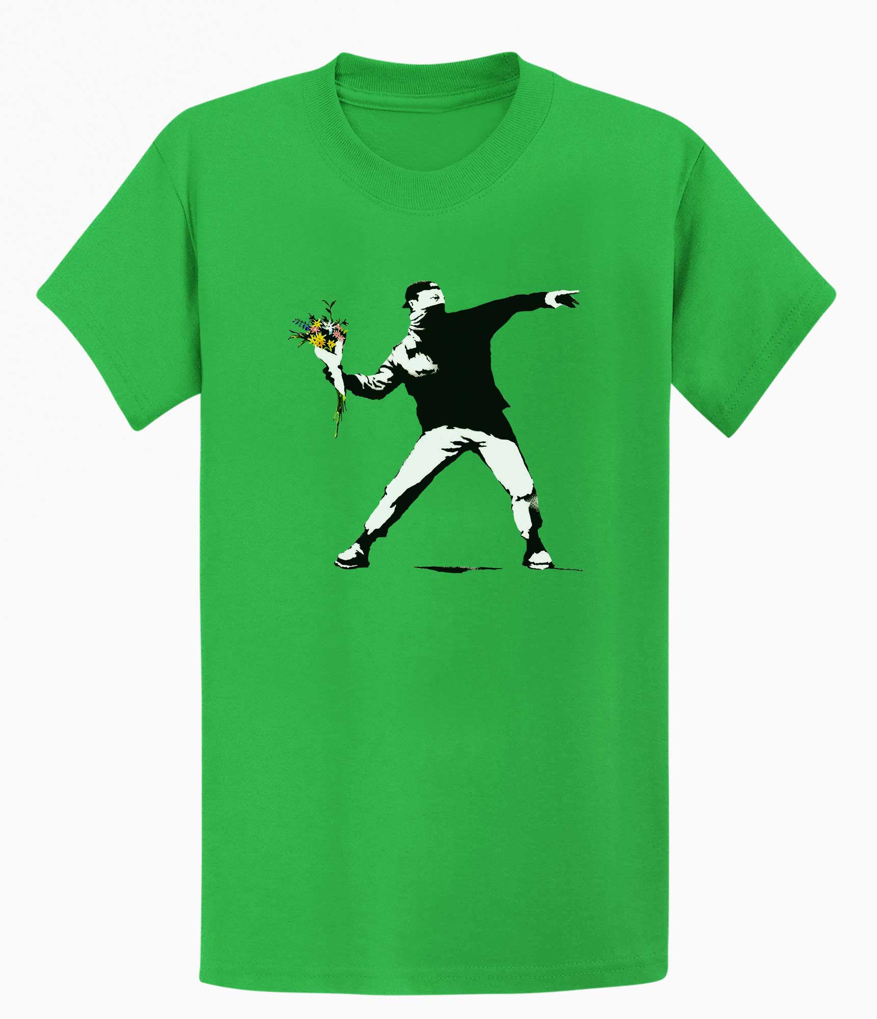 Image of Banksy Rage Flower Thrower T-shirt Banksy-Apparel