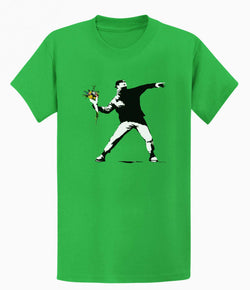 Image of Banksy Rage Flower Thrower T-shirt