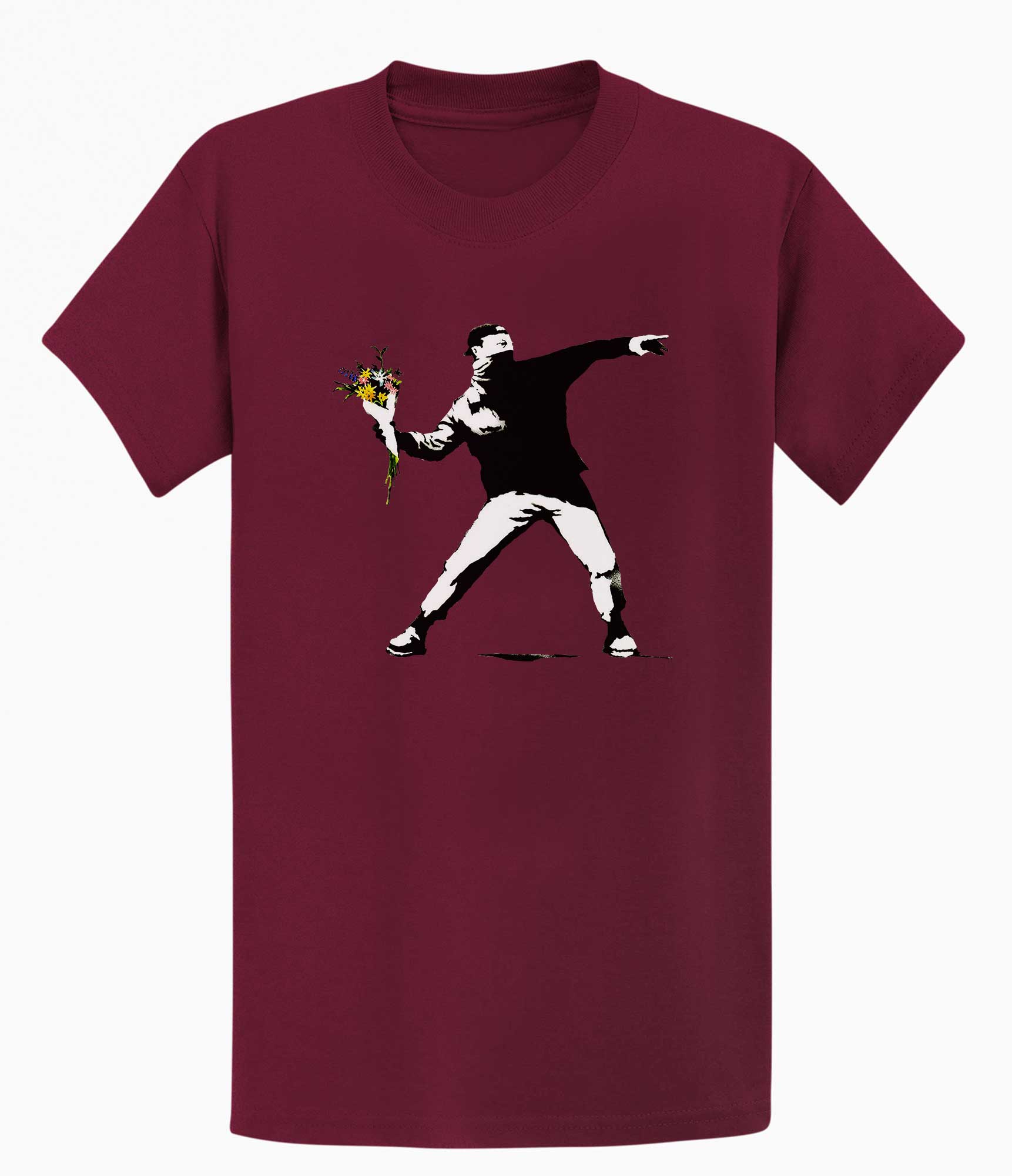 Image of Banksy Rage Flower Thrower T-shirt Banksy-Apparel