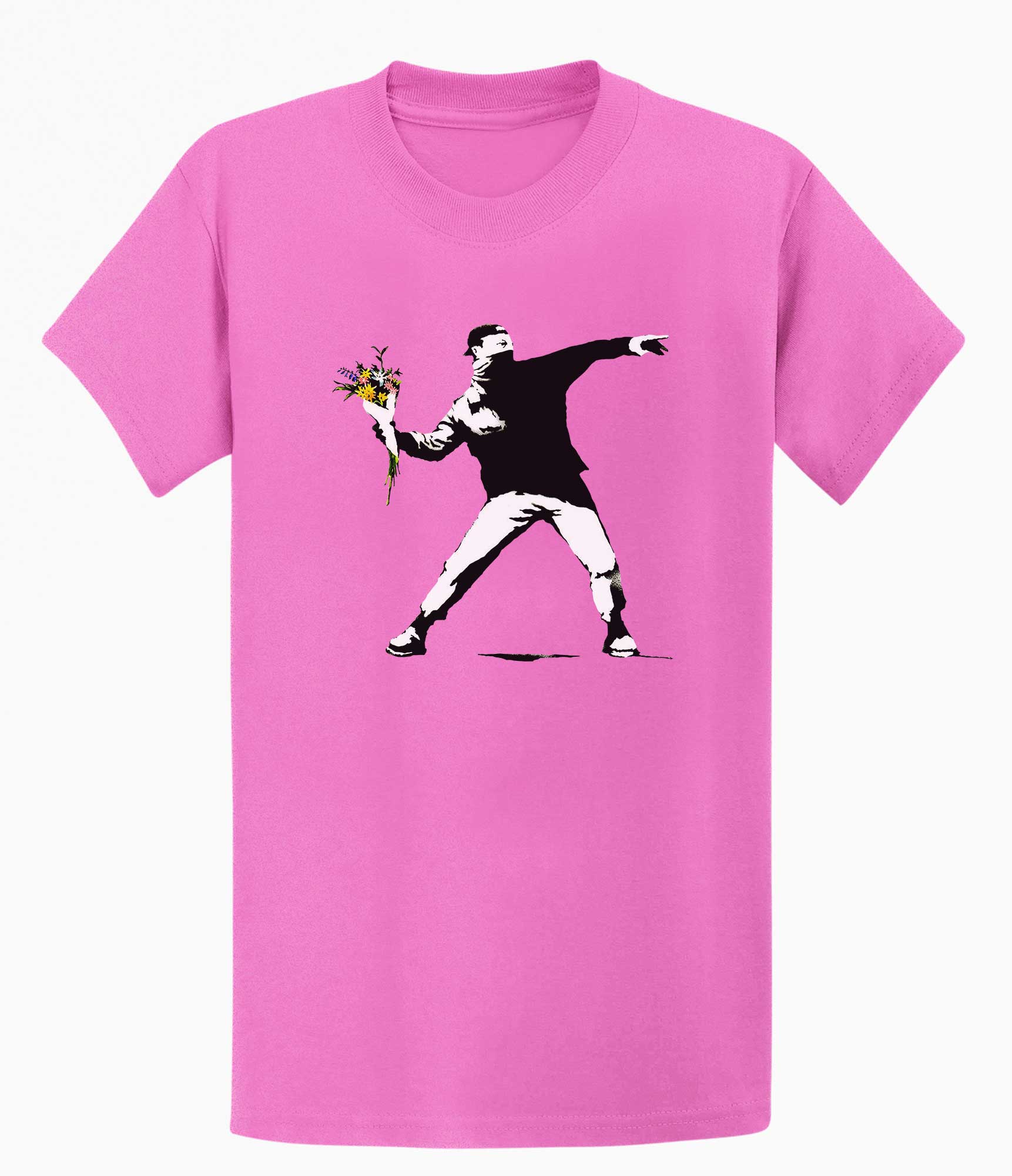 Image of Banksy Rage Flower Thrower T-shirt Banksy-Apparel