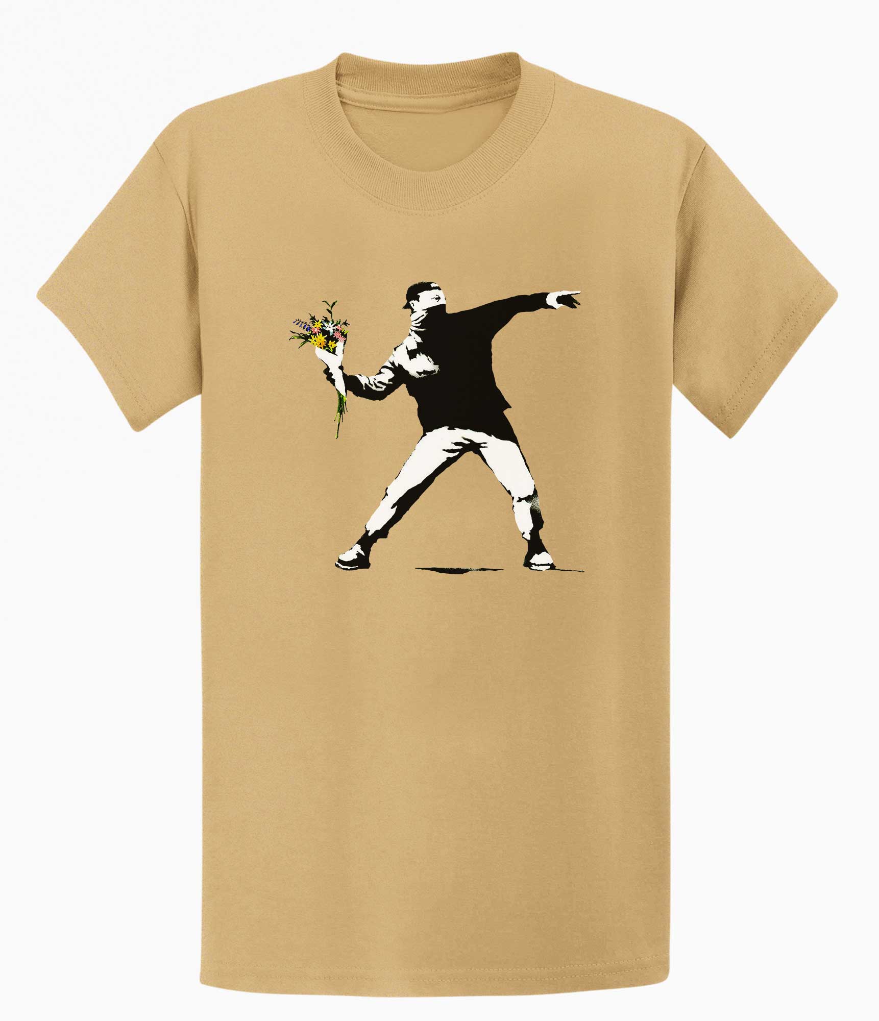 Image of Banksy Rage Flower Thrower T-shirt Banksy-Apparel