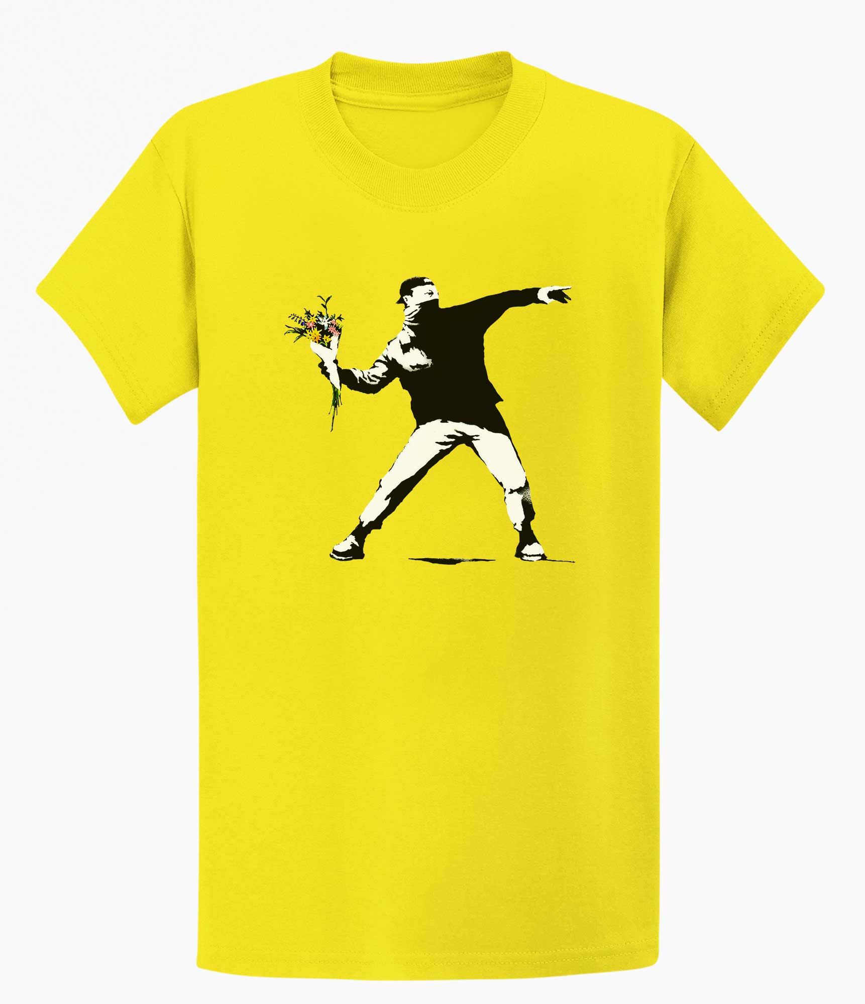 Image of Banksy Rage Flower Thrower T-shirt Banksy-Apparel