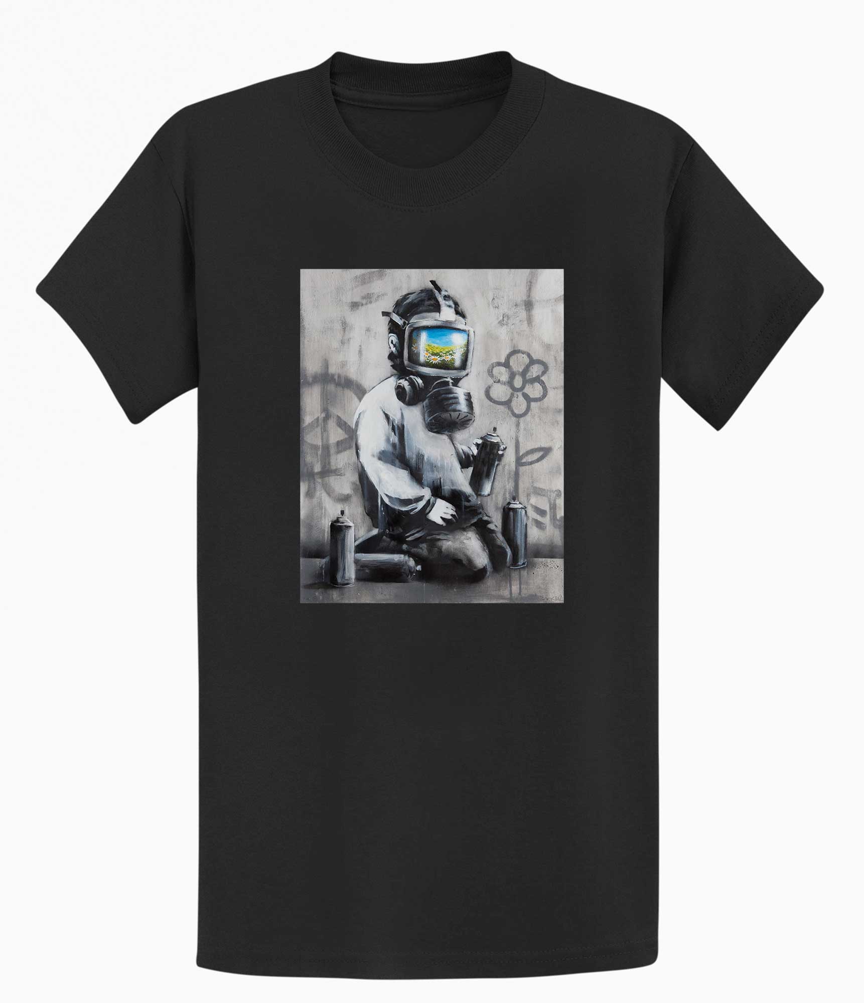 Image of Banksy T-shirt - Gasmask Banksy-Apparel