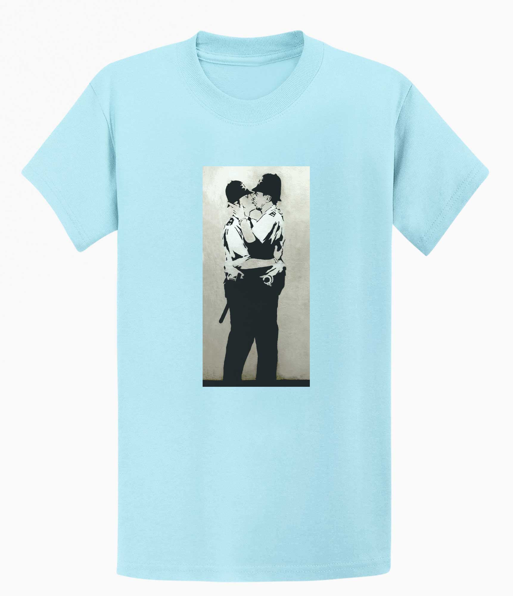 Image of Banksy T-shirt - Kissing Coppers Banksy-Apparel