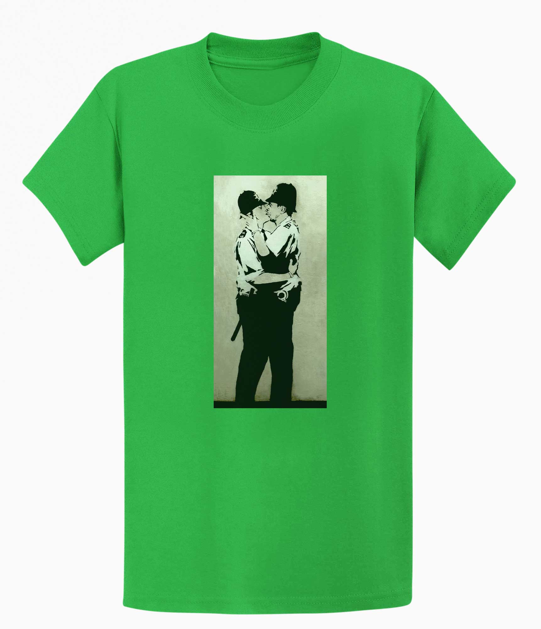 Image of Banksy T-shirt - Kissing Coppers Banksy-Apparel