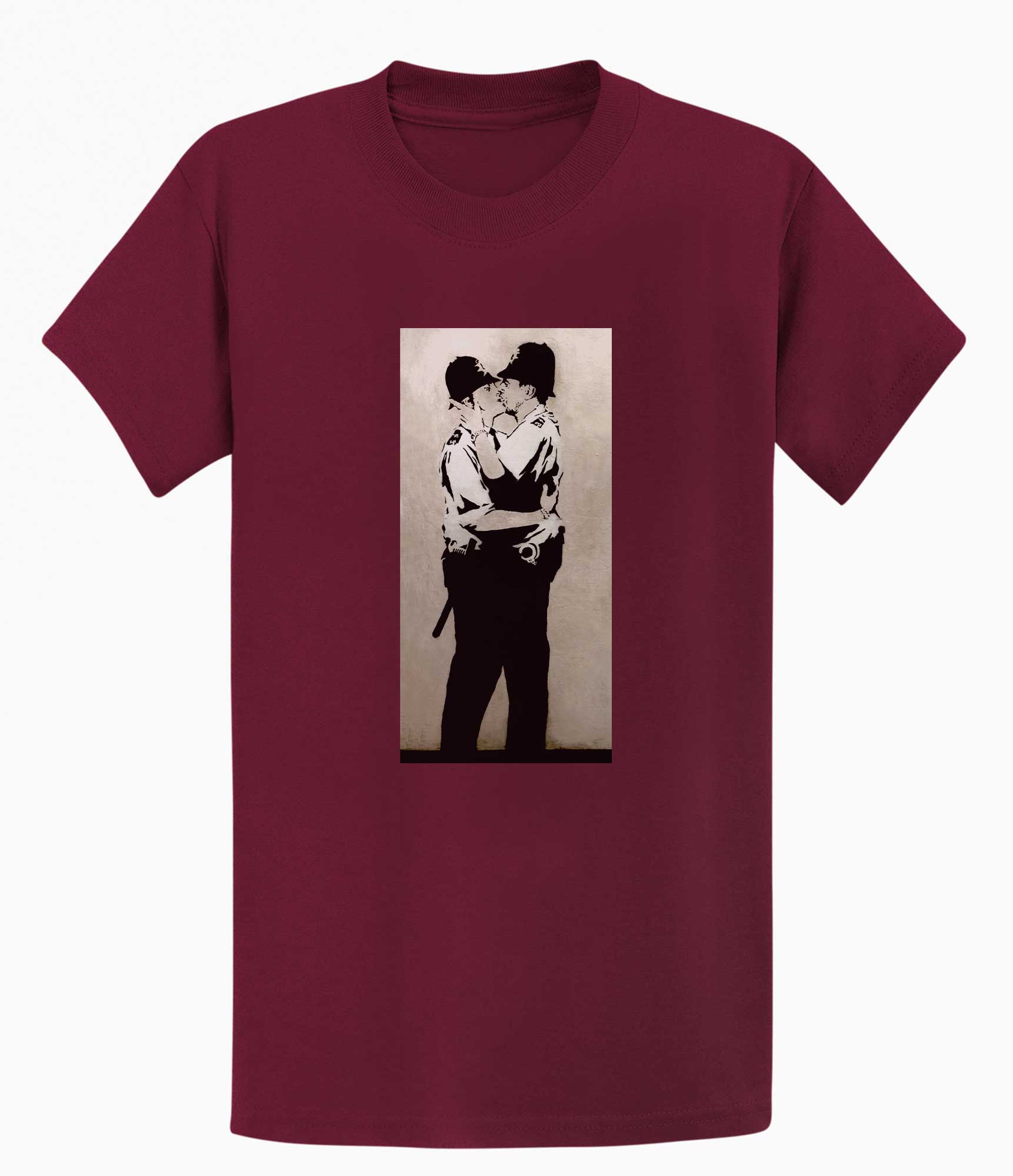 Image of Banksy T-shirt - Kissing Coppers Banksy-Apparel